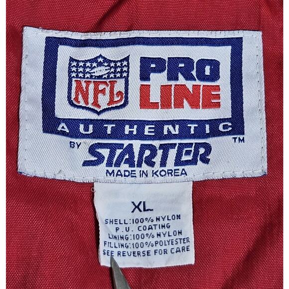 Vtg 49ers Starter Parka Authentic Pro Line 90s Big Logo Nylon Removable Hood XL - Picture 4 of 16